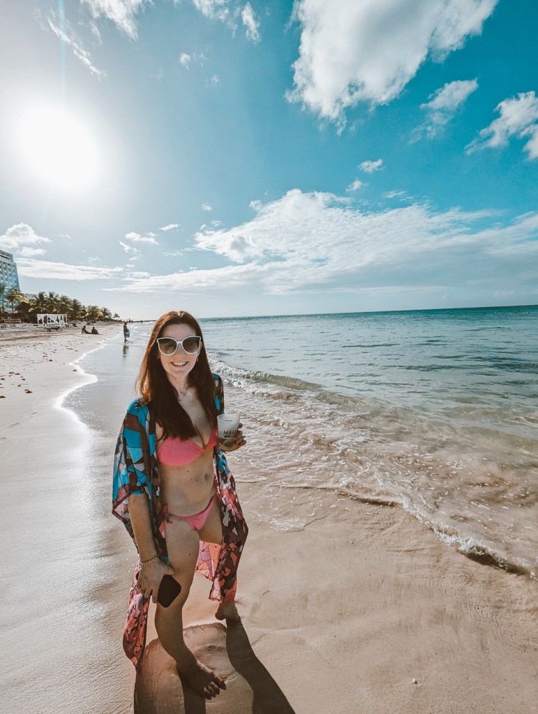Golden hour in Cozumel on the beach at the Melia